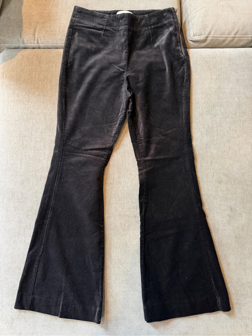 Anthropologie Black Velvet Flare Pants 6